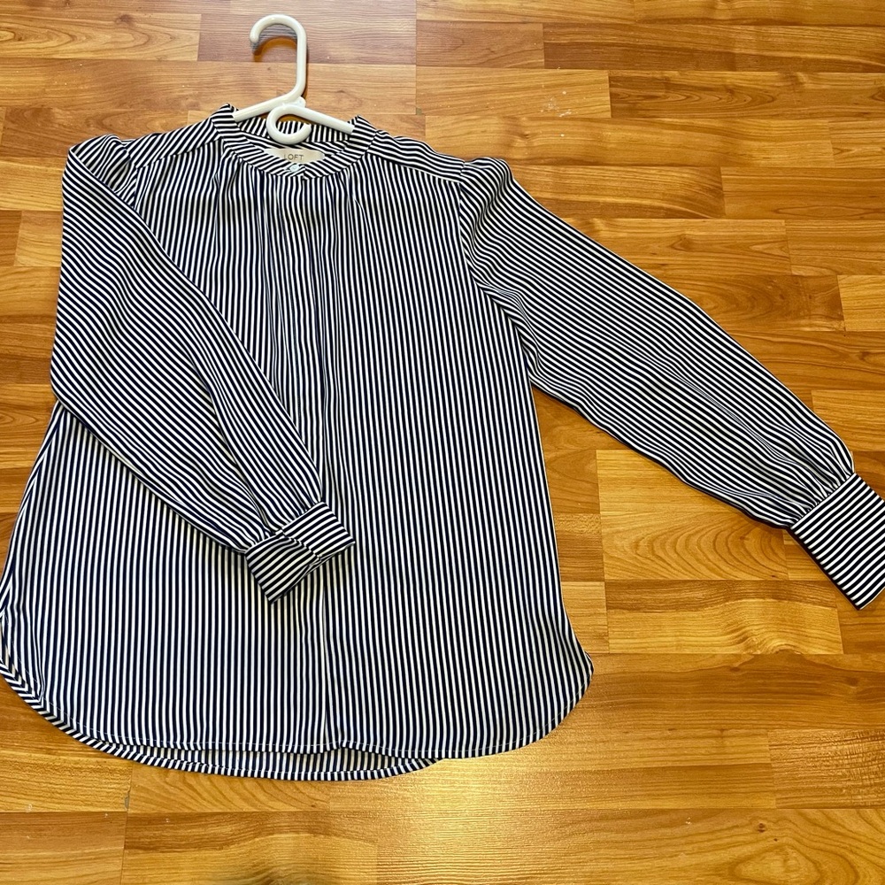 LOFT Striped Blouse Size XS
